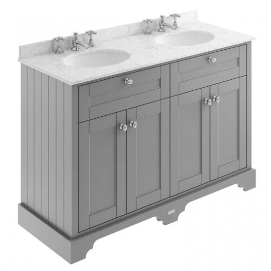 Read more about Ocala 122cm floor vanity with 3th grey marble basin in grey