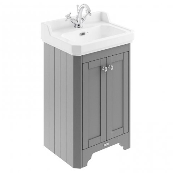 Photo of Ocala 56cm floor vanity unit with 1th basin in storm grey