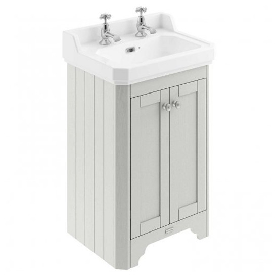 Photo of Ocala 56cm floor vanity unit with 2th basin in timeless sand