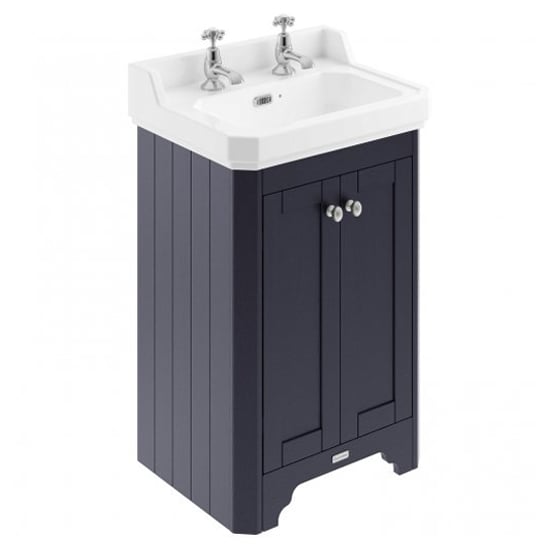 Read more about Ocala 56cm floor vanity unit with 2th basin in twilight blue
