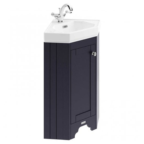 Product photograph of Ocala 59 5cm Corner Vanity Unit With 1th Basin In Twilight Blue from Furniture in Fashion