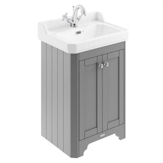 Read more about Ocala 59.5cm floor vanity unit with 1th basin in storm grey