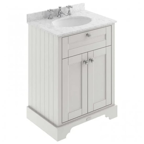 Read more about Ocala 62cm floor vanity with 3th grey marble basin in sand
