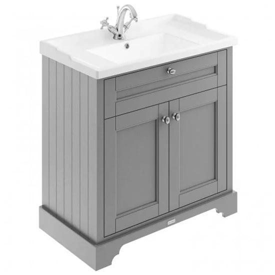 Product photograph of Ocala 82cm Floor Vanity Unit With 1th Basin In Storm Grey from Furniture in Fashion