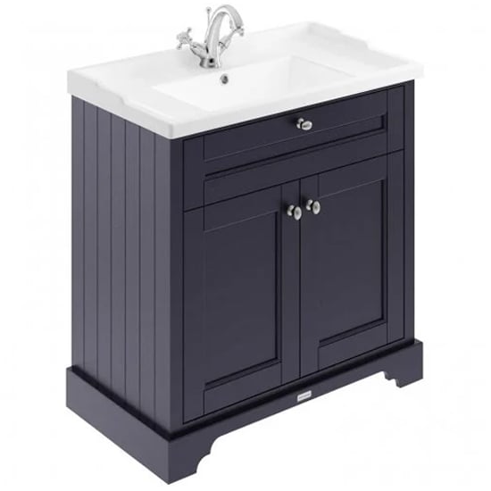 Product photograph of Ocala 82cm Floor Vanity Unit With 1th Basin In Twilight Blue from Furniture in Fashion