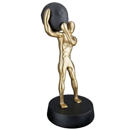 Ocala Aluminium Strong Man One Sculpture In Gold And Black
