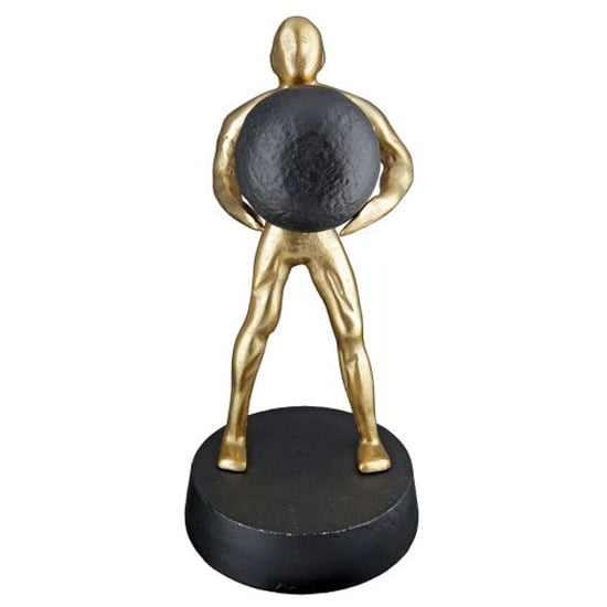 Ocala Aluminium Strong Man Two Sculpture In Gold And Black