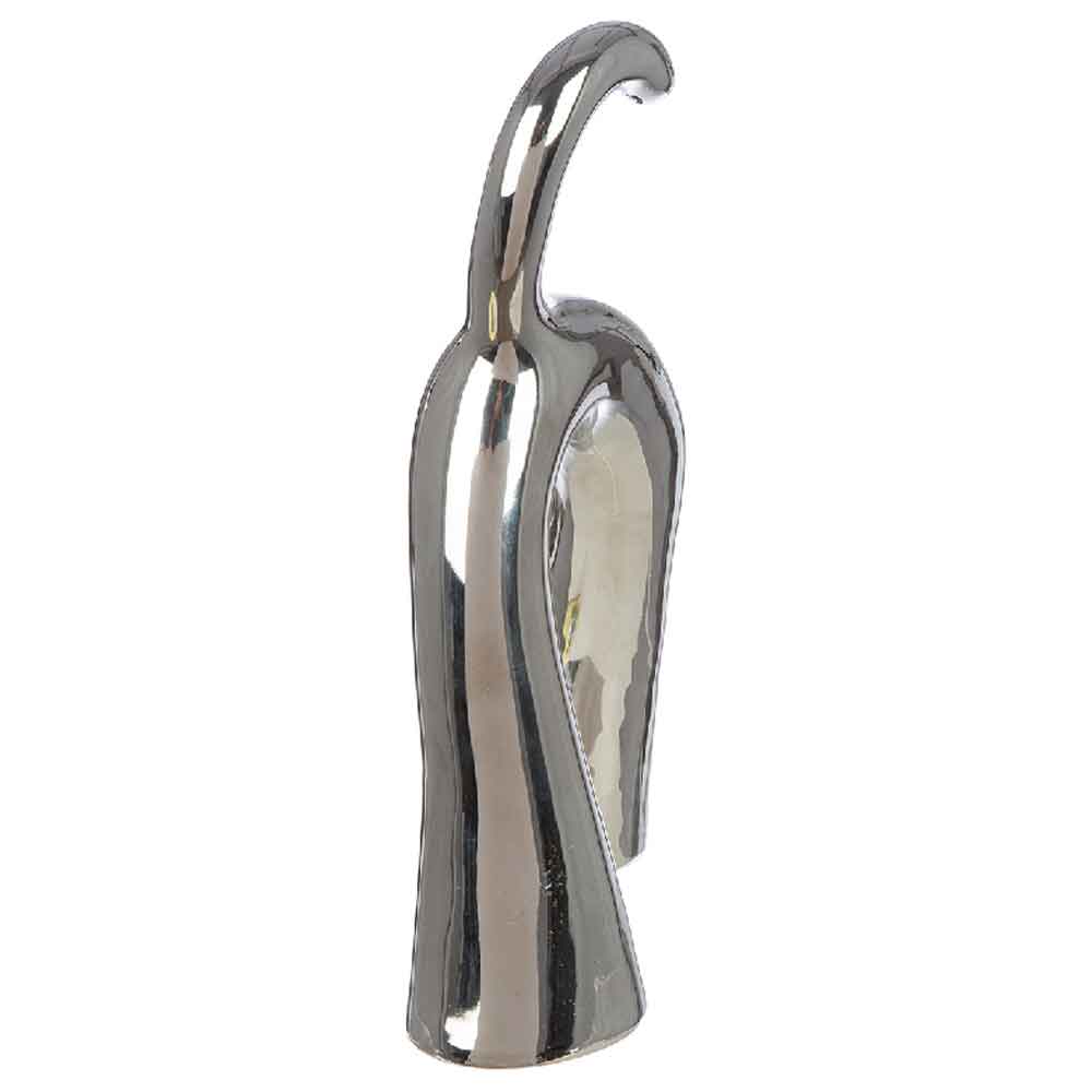 Ocala Ceramics 2 Cat Sculpture In White And Silver