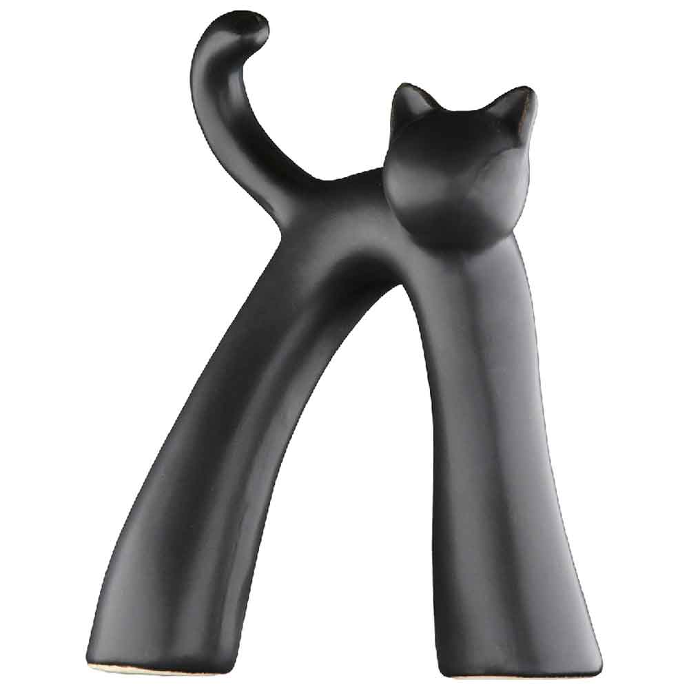 Ocala Ceramics 2 Cat Sculpture In Black And Gold