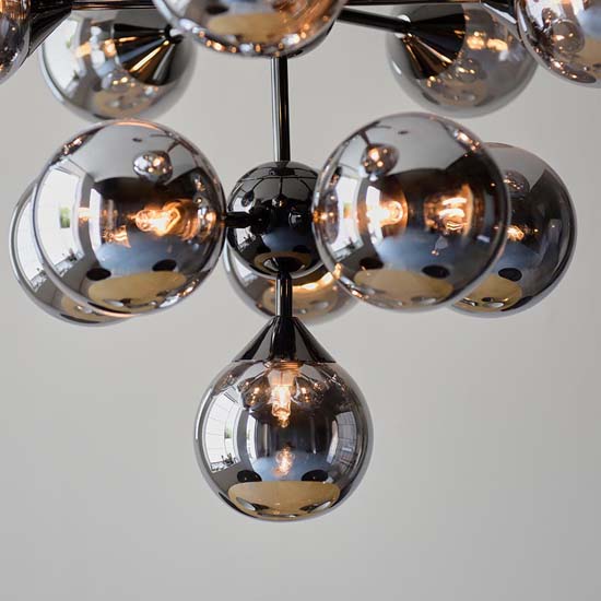 Ocala Glass Shades 11 Lights Ceiling Pendant Light In Black