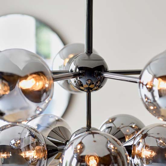 Ocala Glass Shades 11 Lights Ceiling Pendant Light In Black