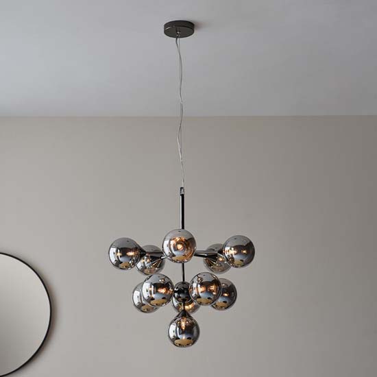Ocala Glass Shades 11 Lights Ceiling Pendant Light In Black