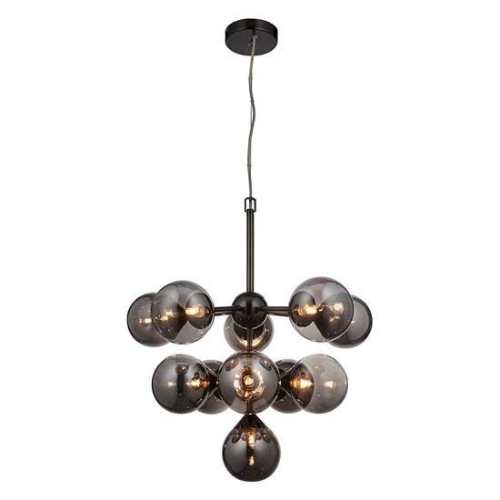 Ocala Glass Shades 11 Lights Ceiling Pendant Light In Black