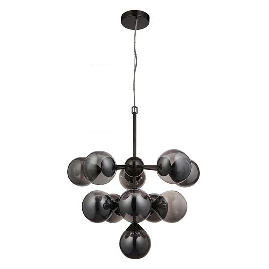 Ocala Glass Shades 11 Lights Ceiling Pendant Light In Black