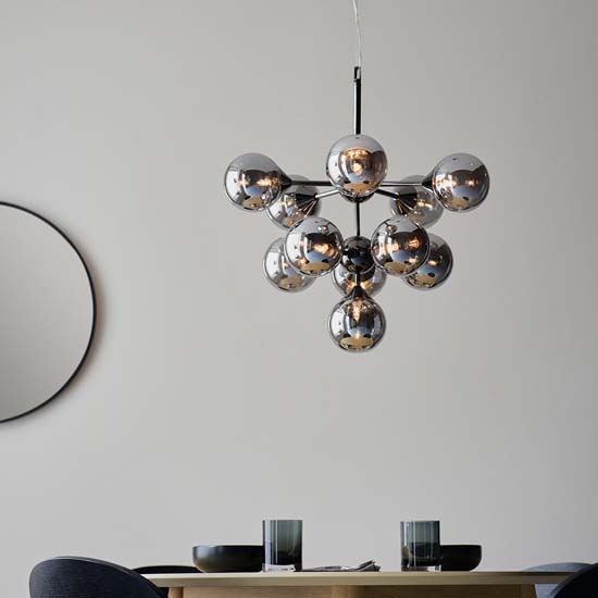 Ocala Glass Shades 11 Lights Ceiling Pendant Light In Black