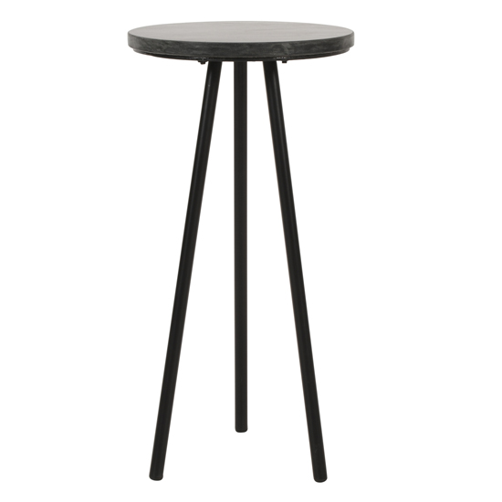 Ocala Marble Top Side Table With Black With Black Metal Legs