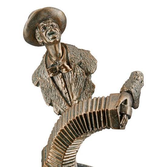 Ocala Polyresin Accordion Player Sculpture In Gold_2