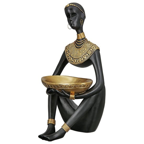 Ocala Polyresin Amari III Sculpture In Black And Gold
