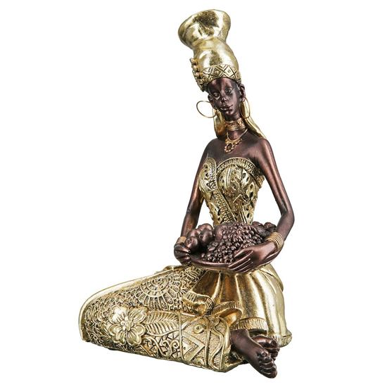 Ocala Polyresin Aminata 1 Sculpture In Gold