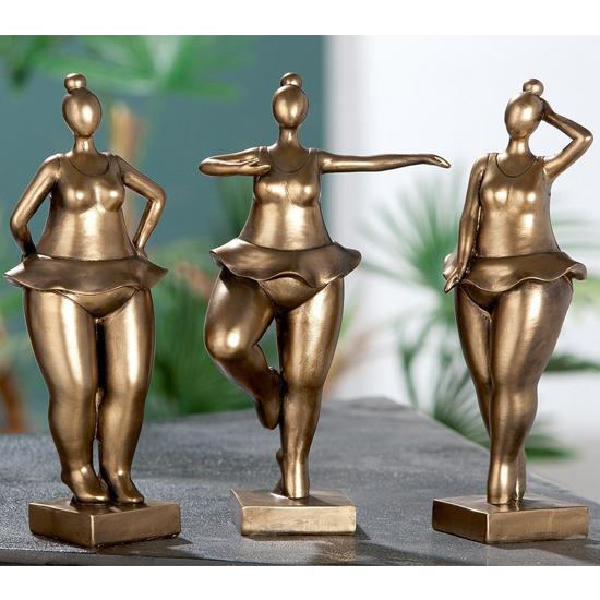 Ocala Polyresin Ballerina Babsy Sculpture III In Gold_2