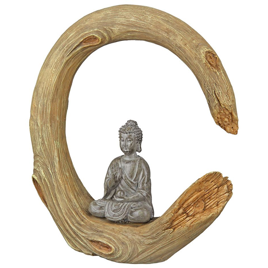 Ocala Polyresin Buddha Sculpture In Grey And Cream