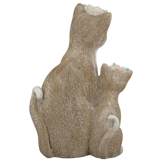 Ocala Polyresin Cat With Child Nala Sculpture In Brown