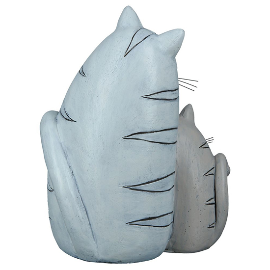 Ocala Polyresin Cat Couple Sculpture In Cream And Grey