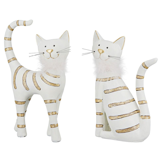 Read more about Ocala polyresin cat smile sculpture large in white