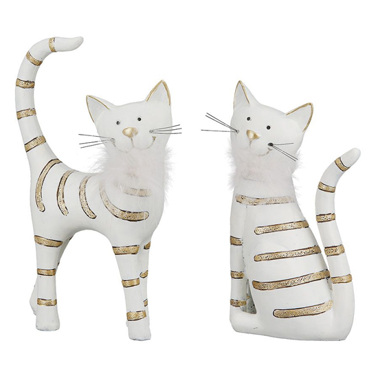 Read more about Ocala polyresin cat smile sculpture small in white
