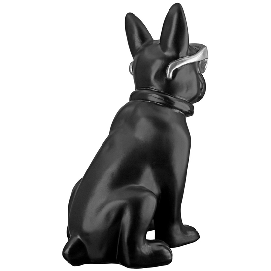 Ocala Polyresin Cool Dog Sitting Sculpture In Black