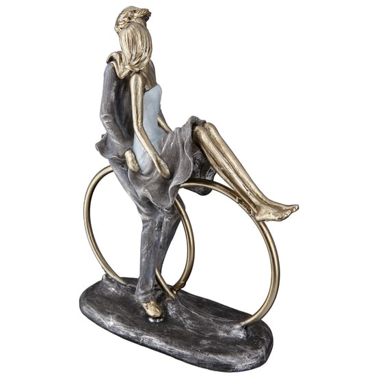 Ocala Polyresin Couple On Rings Sculpture In Gold_3