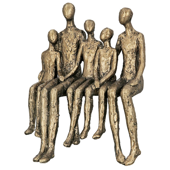 Ocala Polyresin Edge Sitter Family Ties Sculpture In Gold_2