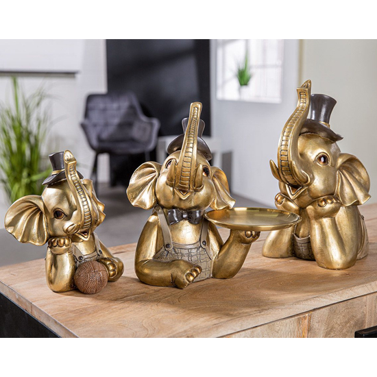 Ocala Polyresin Elephant Maroni I Sculpture In Gold