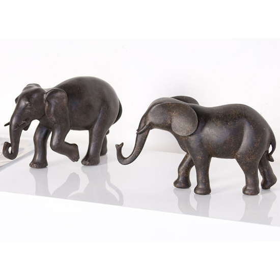Product photograph of Ocala Polyresin Elephant Sculpture In Brown from Furniture in Fashion