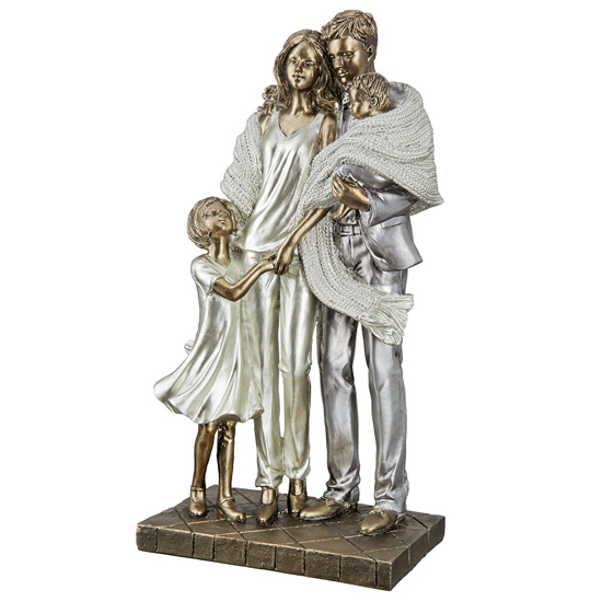 Ocala Polyresin Family Happiness Sculpture I In Gold