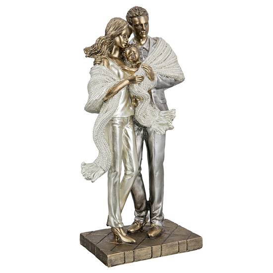 Ocala Polyresin Family Happiness Sculpture II In Gold_2