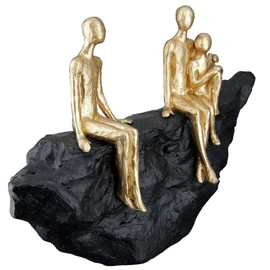 Ocala Polyresin Family Sculpture In Gold_2