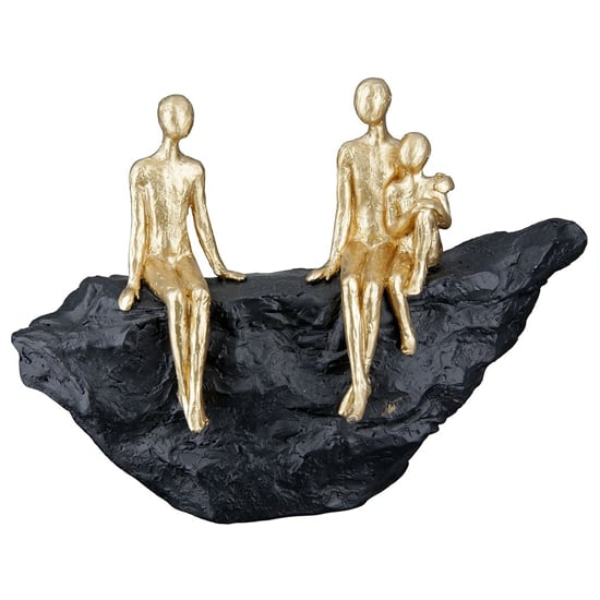 Ocala Polyresin Family Sculpture In Gold