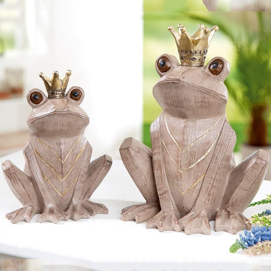 Product photograph of Ocala Polyresin Frog Kalle Sculpture In Brown from Furniture in Fashion