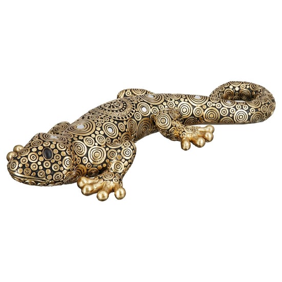 Ocala Polyresin Gecko Tarentola Sculpture Large In Gold