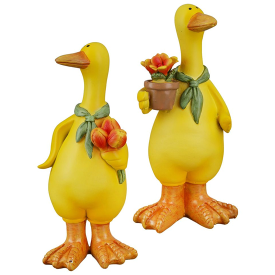 Ocala Polyresin Goose Gregor Standing Sculpture In Yellow