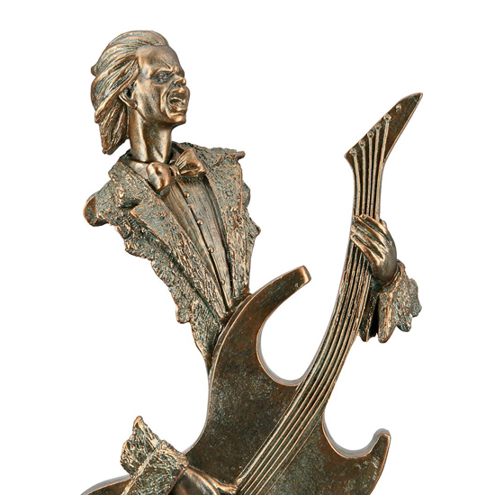 Ocala Polyresin Guitar Player Sculpture In Gold_2