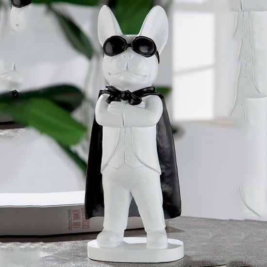 Product photograph of Ocala Polyresin Hero Dog Standing Sculpture In White from Furniture in Fashion