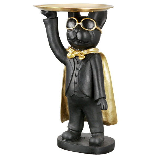 Read more about Ocala polyresin hero dog with tray standing sculpture in black