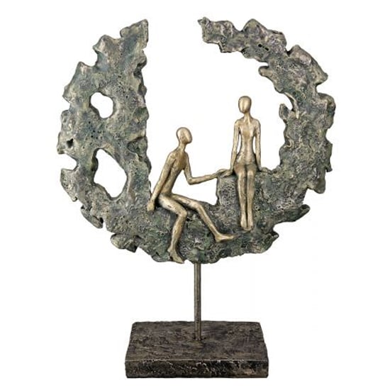 Ocala Polyresin Hold Your Hand Sculpture In Gold And Green