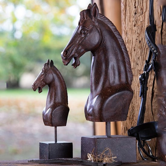 Product photograph of Ocala Polyresin Horse Sculpture In Dark Brown from Furniture in Fashion
