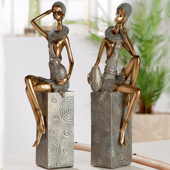 Product photograph of Ocala Polyresin Jamila One Sculpture In Gold from Furniture in Fashion