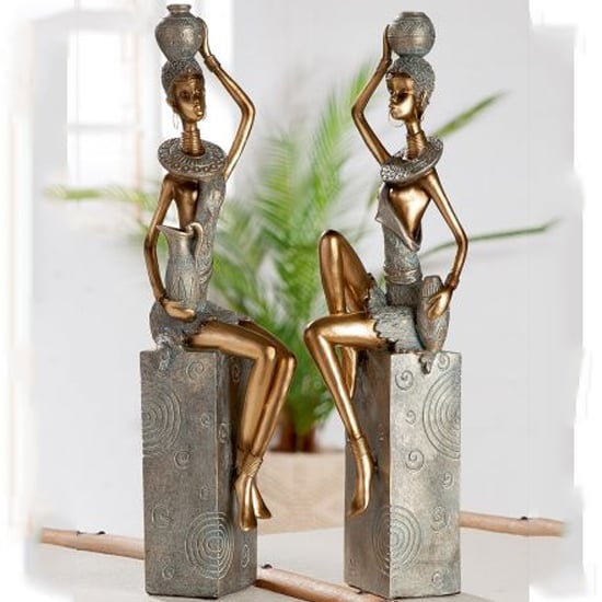 Product photograph of Ocala Polyresin Jamila Two Sculpture In Gold from Furniture in Fashion