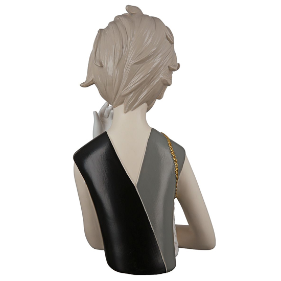 Ocala Polyresin Lady With Bag Sculpture In Grey And White