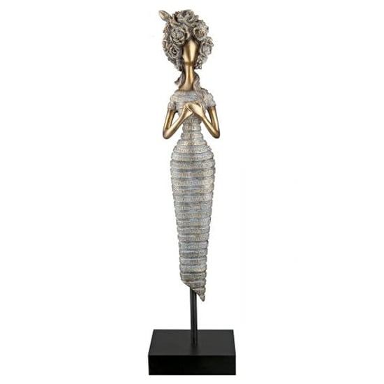 Read more about Ocala polyresin linea one sculpture in gold and black